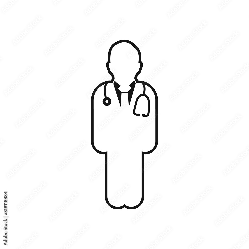 Doctor line icon. Flat style vector EPS. Doctor line icon. Flat style vector EPS.