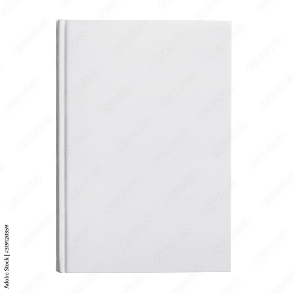 Blank white hard cover closed book, isolated on white background Blank white hard cover closed book, isolated on white background