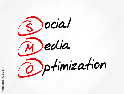 SMO - Social Media Optimization acronym, internet concept background
