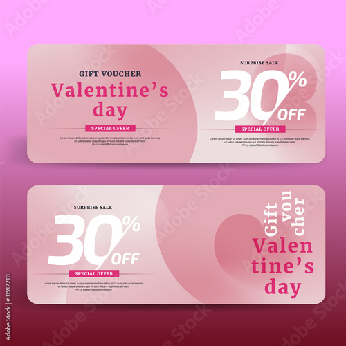 Gift Voucher Coupon discount for Happy Valentine's Day 30 % offer