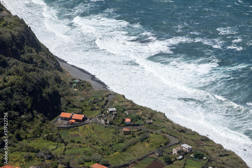 Arco De São Jorge on north coast Madeira seen from Miradouro Beira da Quinta, Madeira, Portugal. photo