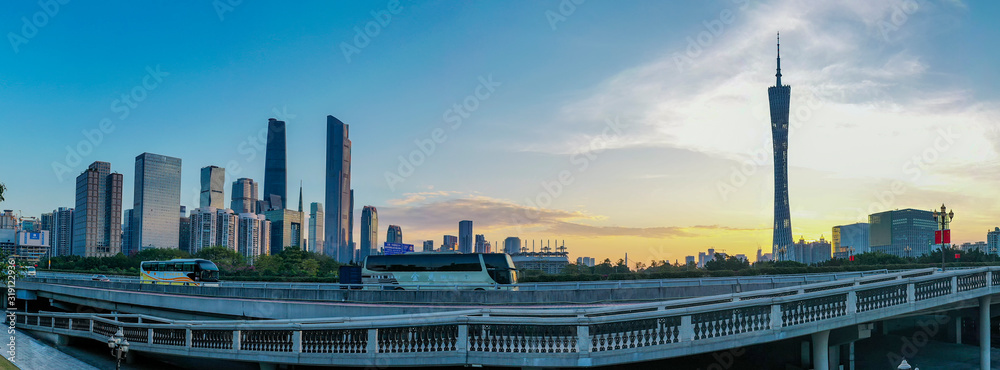 Naklejka premium Aerial photo of Zhujiang New Town, Guangzhou, China