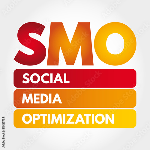 SMO - Social Media Optimization acronym, internet concept background