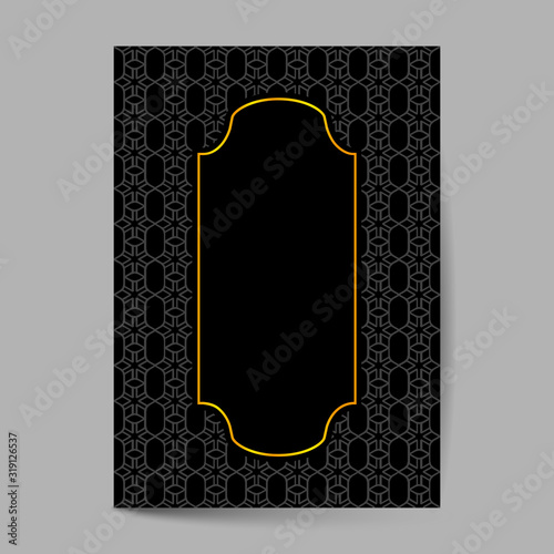 Luxury cover page design with pattern background, antique greeting card, ornate page cover, ornamental pattern template for design