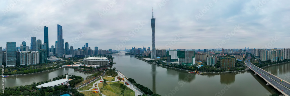 Fototapeta premium Aerial photo of Zhujiang New Town, Guangzhou, China