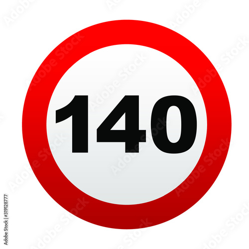 Speed limit traffic signs. Vector icon.