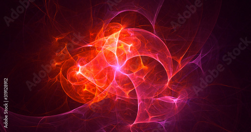 Fractal 3D rendering abstract and shiny background