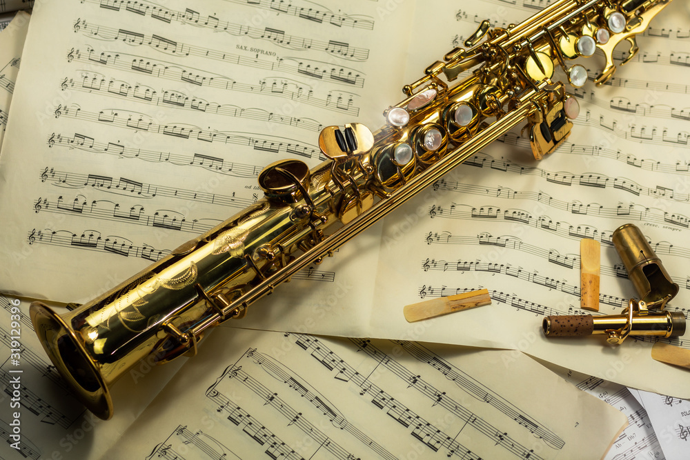 Obraz premium Soprano saxophone (close-up)