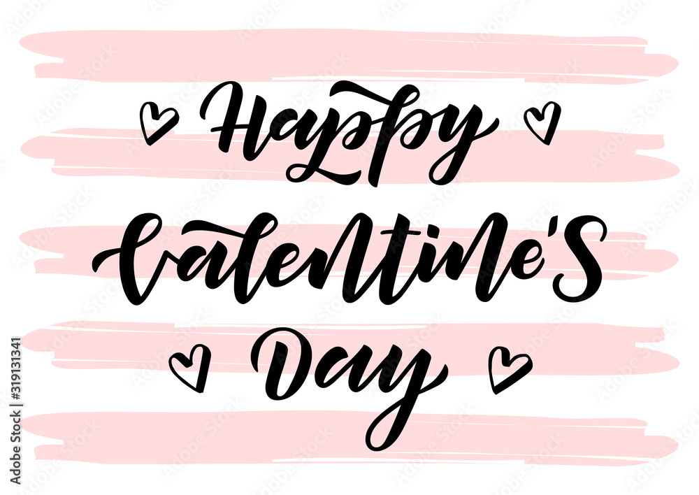 Happy Valentine's day hand drawn lettering