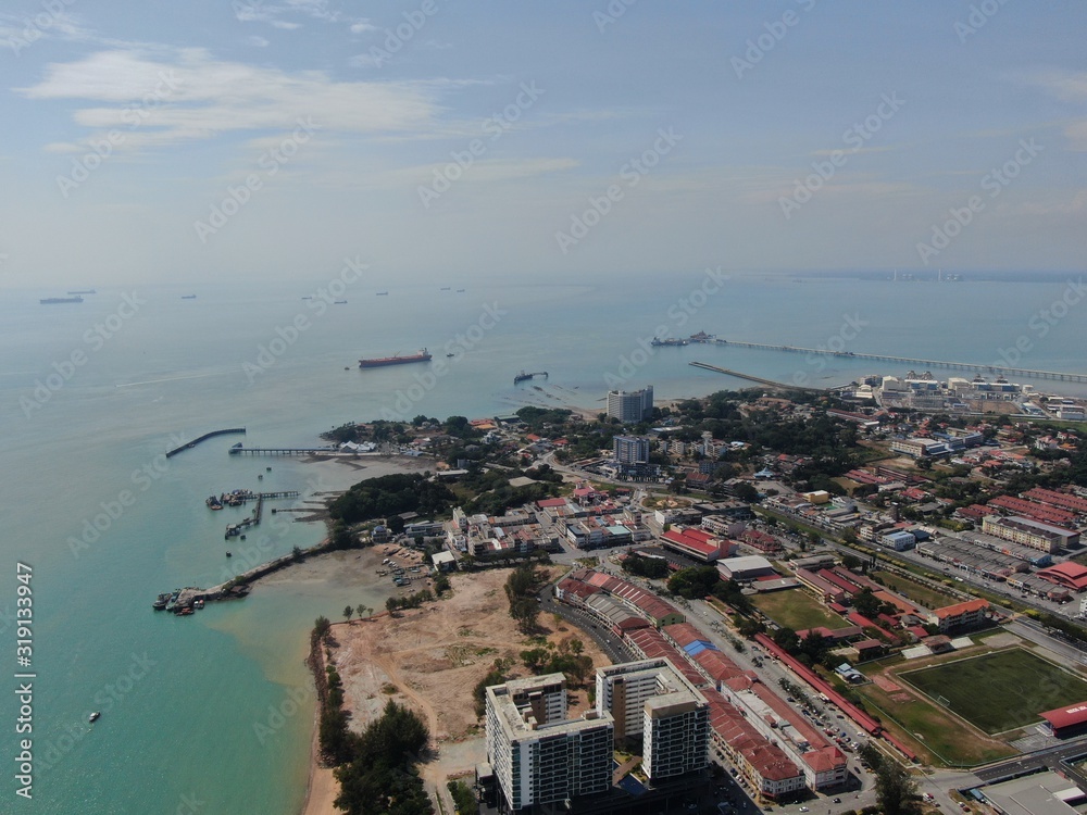 Port Dickson, Negeri Sembilan / Malaysia - January 25, 2020: The Beaches and Coastlines of the Seaside Town Port Dickson