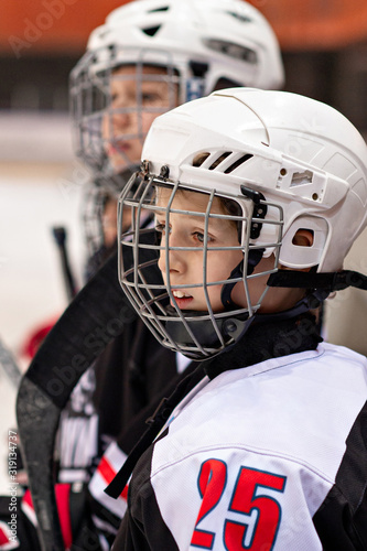 Hockey player. Kids hockey. Childs and sport, a healthy lifestyle. © Inna Darda