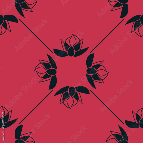 abstract floral seamless pattern with flowers, netting and leaves