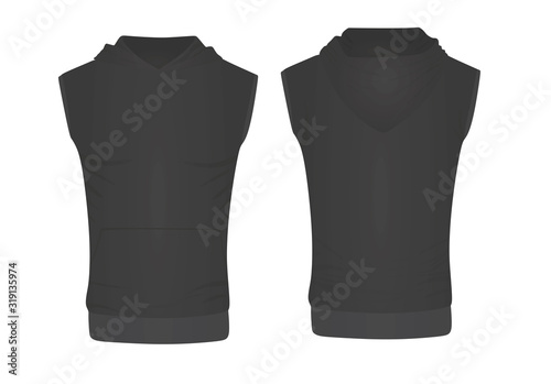 Grey  hoodie top tank. vector illustration