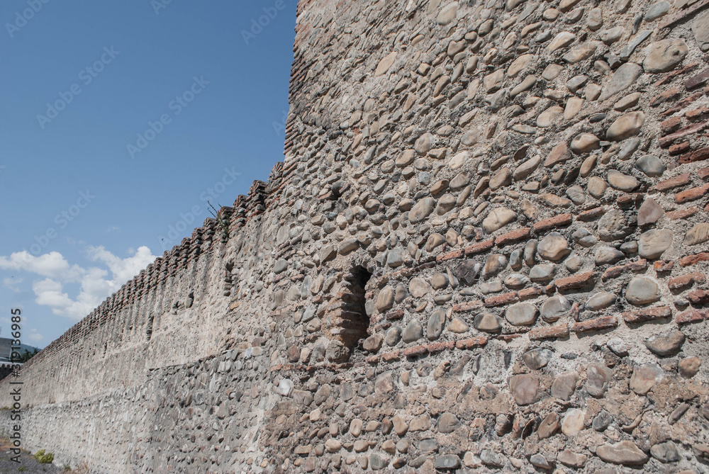 ancient walls of the old city. Georgian ruins
