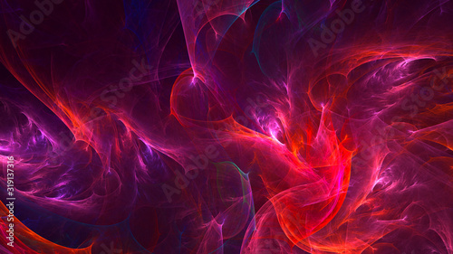 Fractal 3D rendering abstract and shiny background