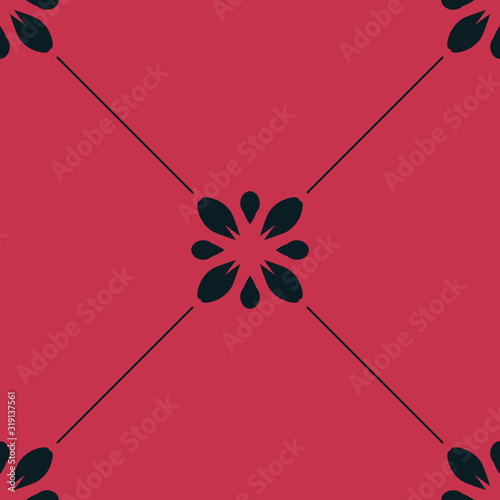 abstract floral seamless pattern with flowers, netting and leaves