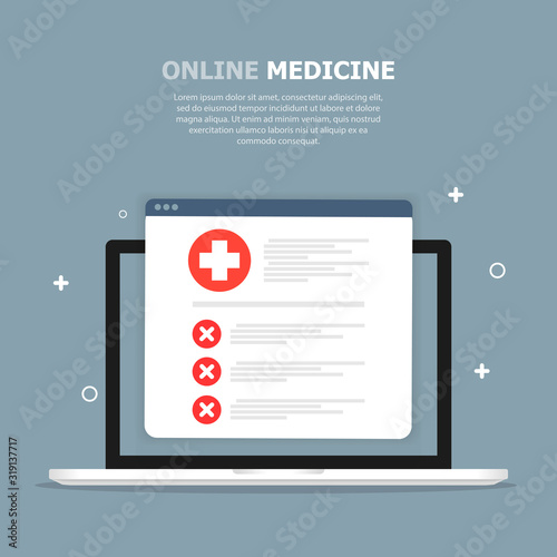 A tablet with a medical card with red marks is depicted on a white background. The handle is on the right.