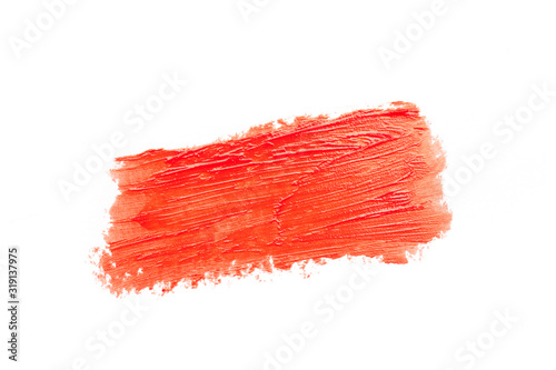 Lipstick smear smudge swatch isolated on white background - Image