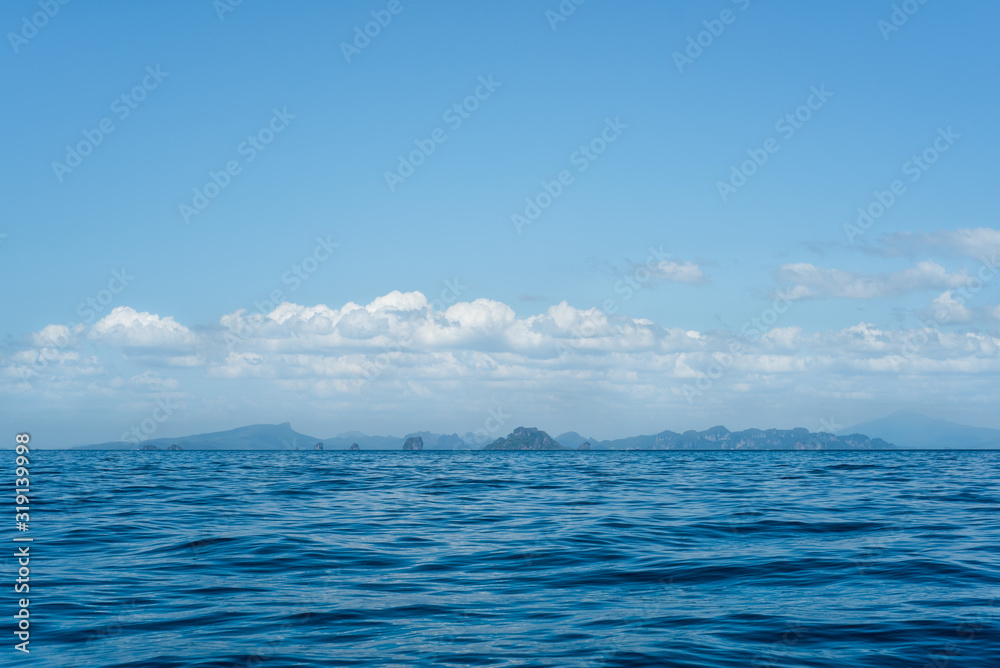 Beautiful shades of blue on the sea