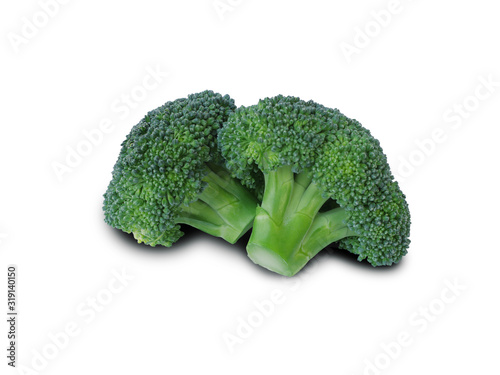 Fresh broccoli on the white background
