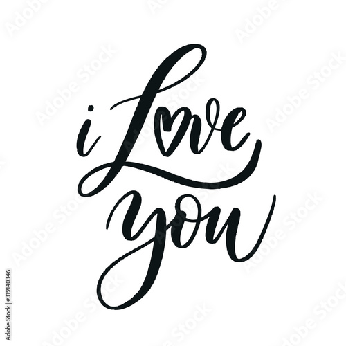 I Love you. Hand Lettering inscription vector.