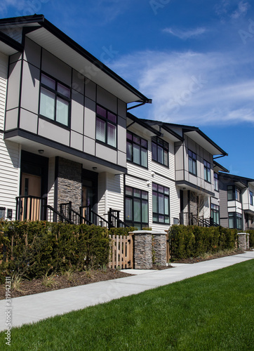 New townhouse complex. brand new houses just after construction on real estate market © Roman