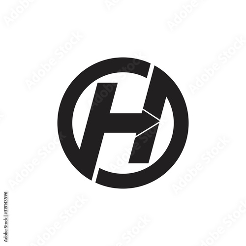 letter th arrow geometric simple logo vector