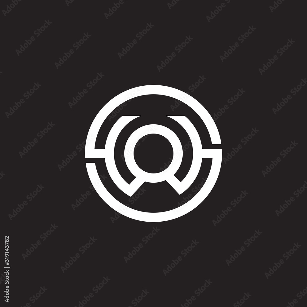 letter s w o symbol circle geometric line logo vector - obrazy, fototapety, plakaty 