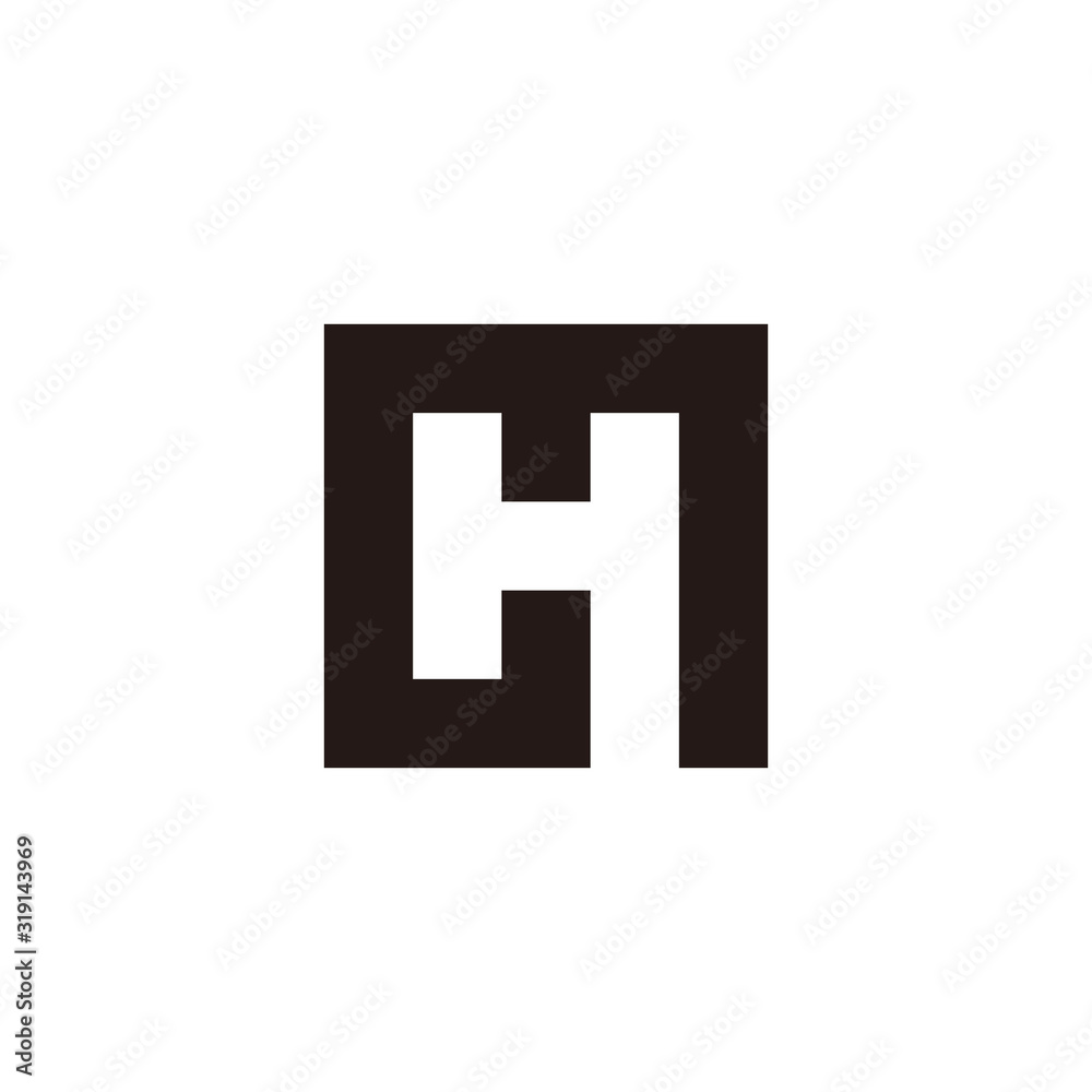 letter h symbol geometric square line negative space design logo vector letter h symbol geometric square line negative space design logo vector