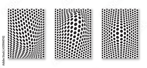 Abstract design with optical illusion circle pattern.