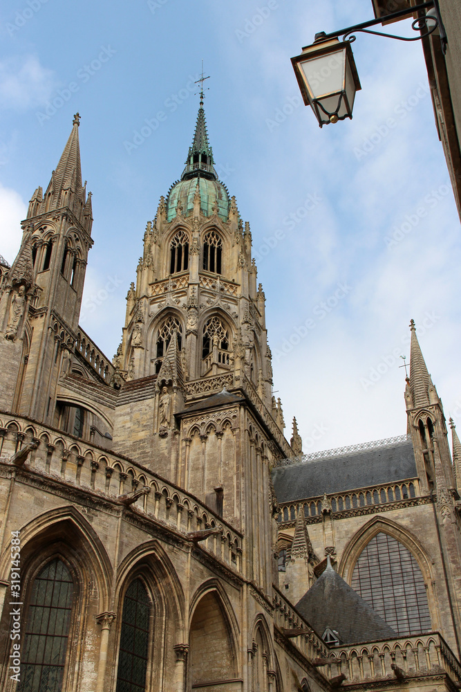 gothic notre-dame cathedral in bayeux in normandy (france) gothic notre-dame cathedral in bayeux in normandy (france)
