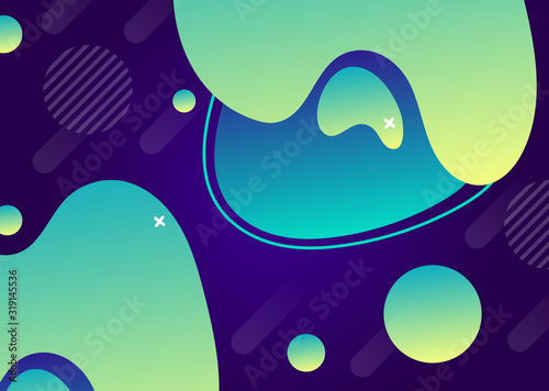  Liquid shapes, fluids, abstract bright background, vector