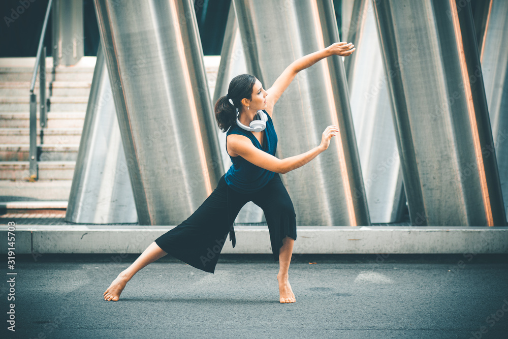 Beautiful Attractive Young Adult Woman Dancing Beautiful Attractive Young Adult Woman Dancing