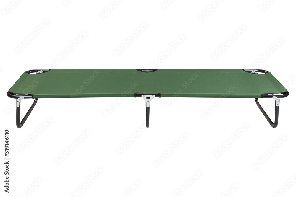 green clamshell for camping or for travel, on a white background, horizontal position