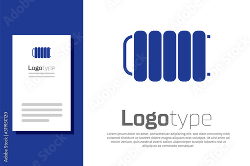 Blue Heating radiator icon isolated on white background. Logo design template element. Vector Illustration