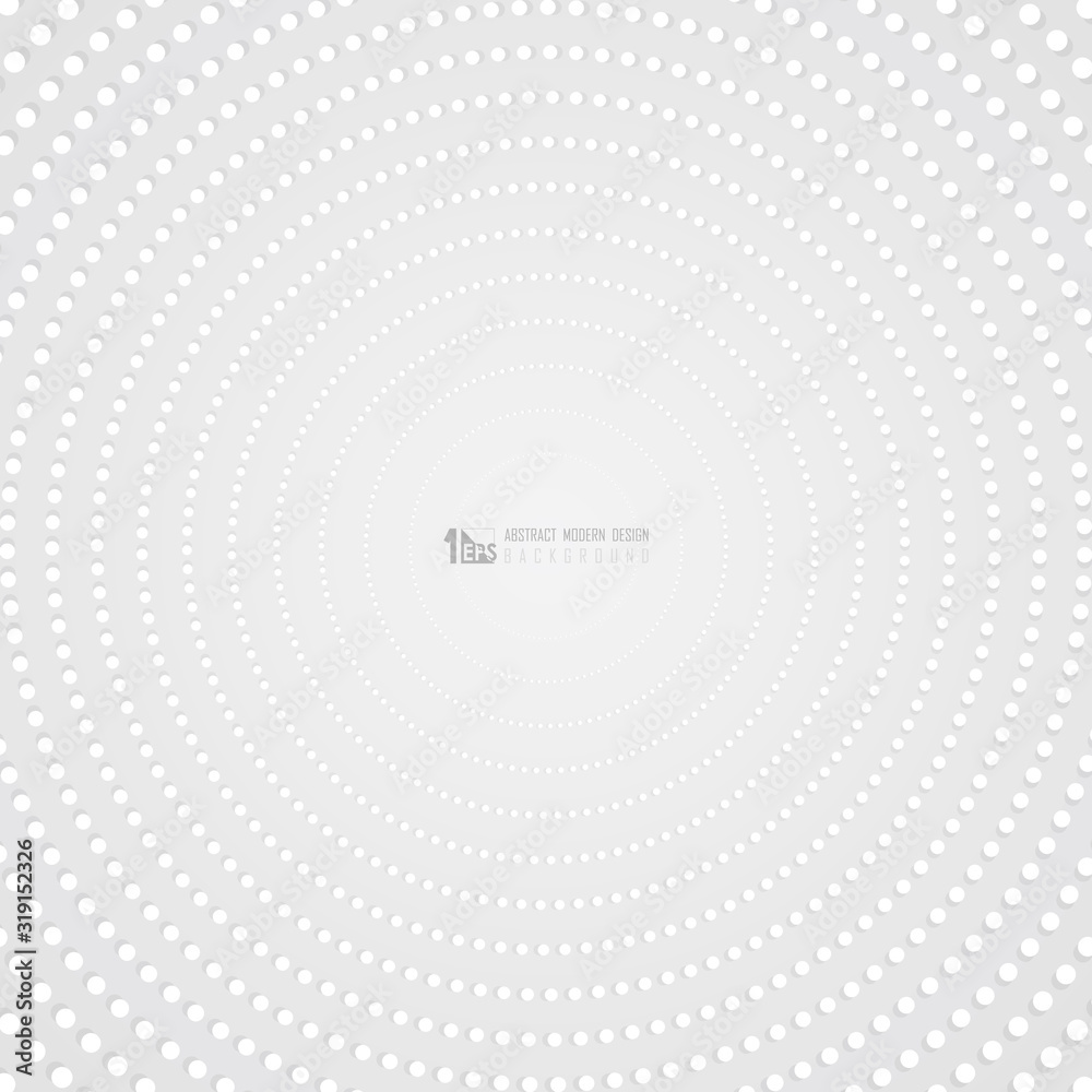 Abstract gray dots circle pattern design background. illustration vector eps10