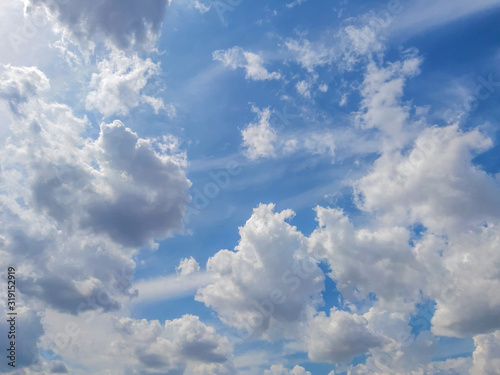 Background, blue sky with white clouds