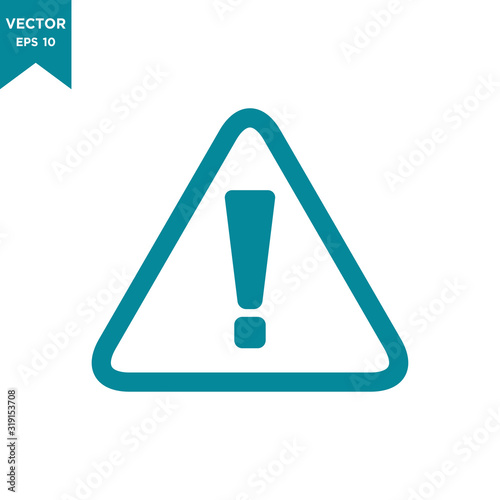 warning sign icon in trendy flat design 