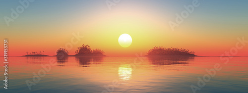 Tropische Inseln bei Sonnenuntergang © Michael Rosskothen