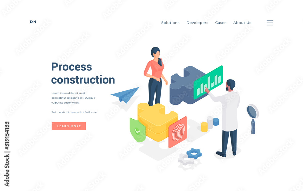 Colleagues working on project together. Isometric vector illustration Colleagues working on project together. Isometric vector illustration