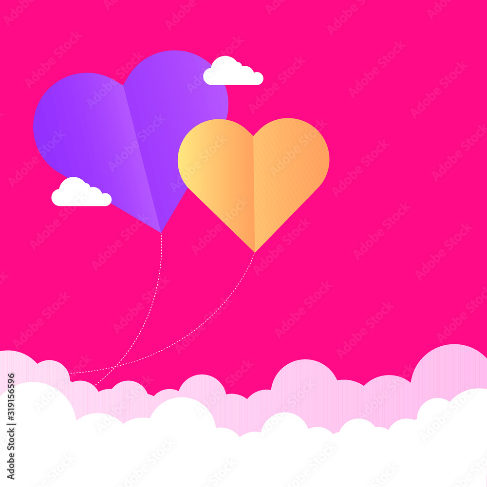 Valentine's day template, Heart shape vector