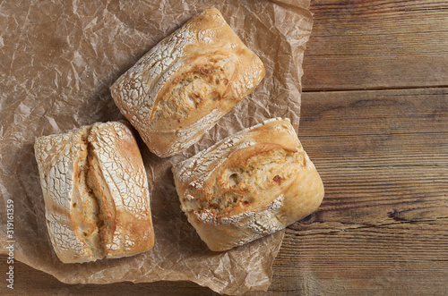 Loaves of ciabatta bread
