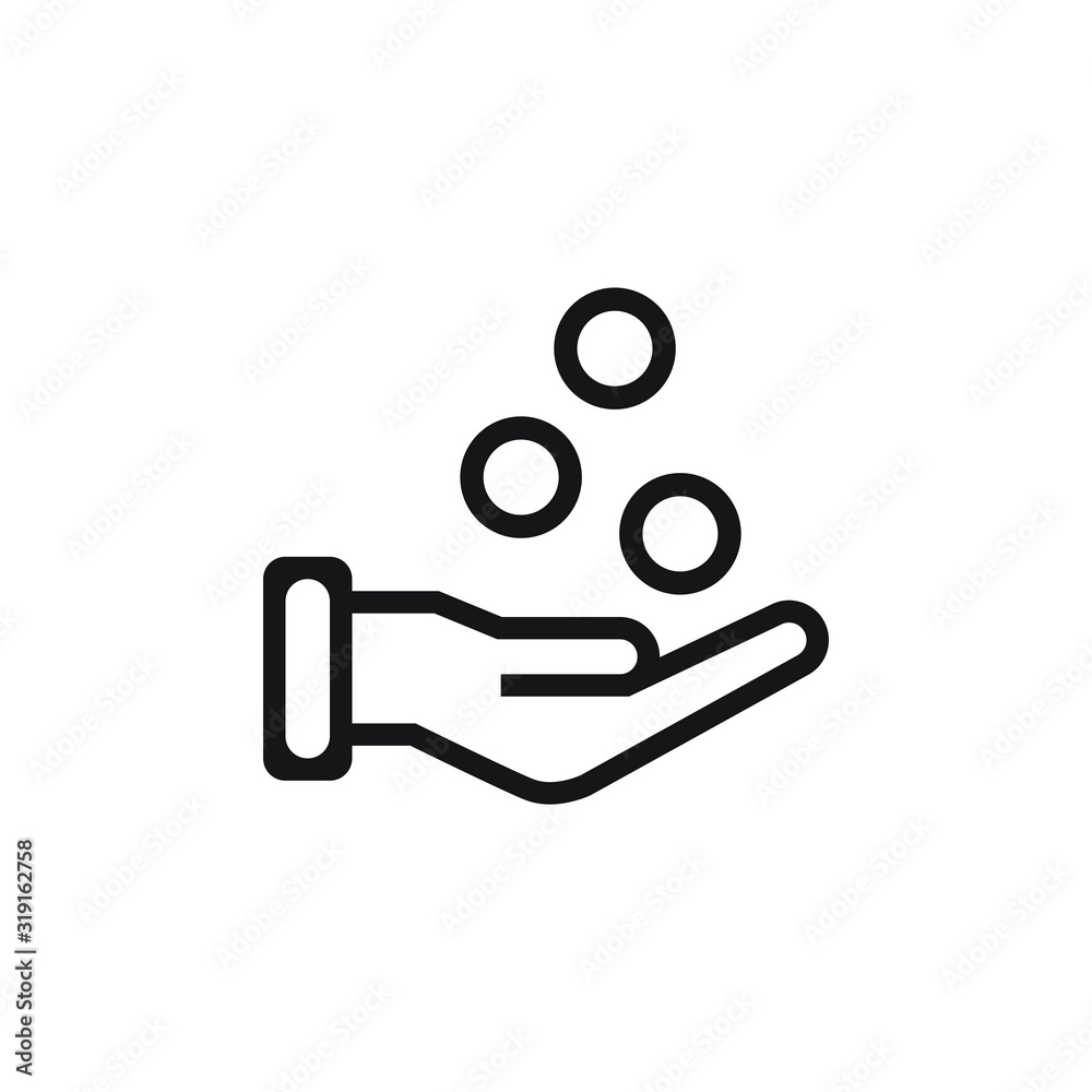 coins on hand icon design. vector illustration. coins on hand icon design. vector illustration.