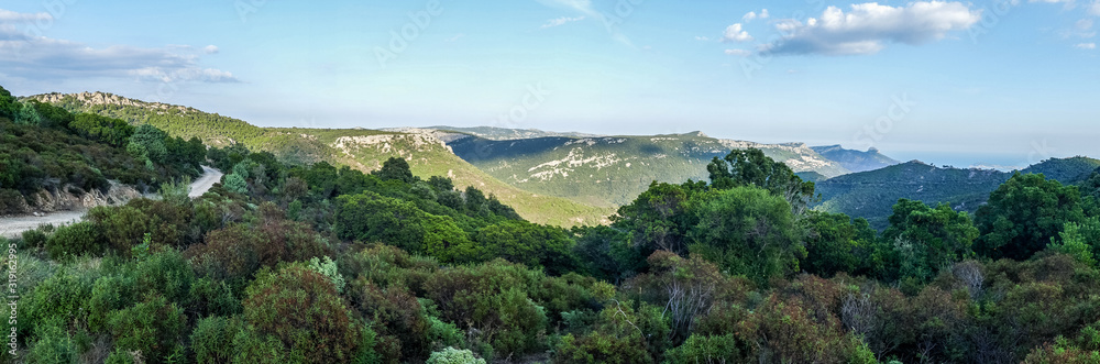 Panorama of the Supramonte mountains