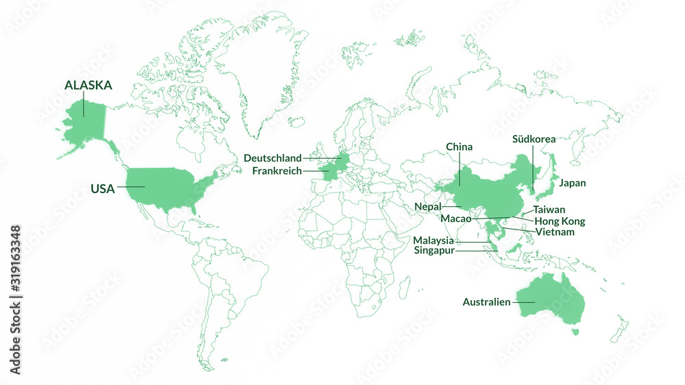 Naklejka premium Spread of the corona virus on a world map - ncov flu infection - 3D illustration