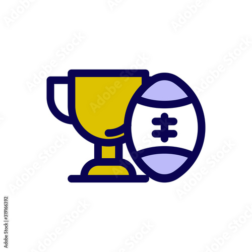 Rugby Trophy Trendy Icon, Champion Award Theme,