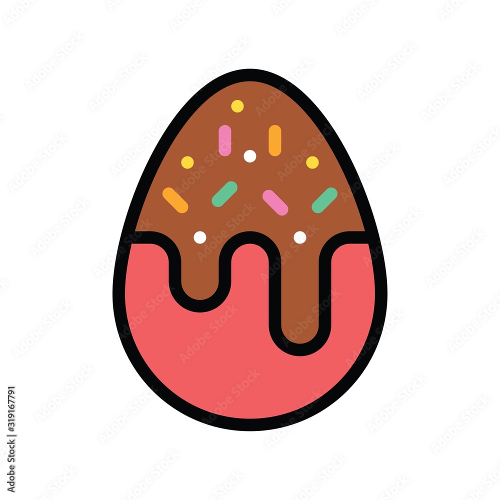 Easter egg with chocolate related sweets and candy vector with editable stroke Easter egg with chocolate related sweets and candy vector with editable stroke