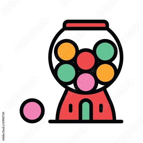 gums vending machine related sweets and candy vector with editable stroke