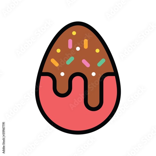 Easter egg with chocolate related sweets and candy vector with editable stroke