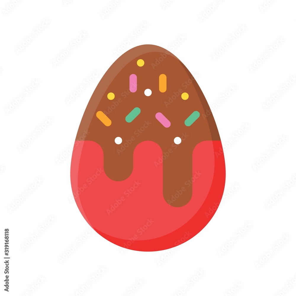 Easter egg with chocolate related sweets and candy vector in flat design